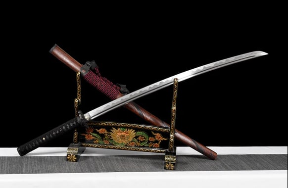 Katana Japonais Damas tranchant et véritable peau de raie - Épée de Samouraï